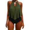 Menas de banho femininas de roupas de banho com shorts tankini maiôs para mulheres de duas peças de biquíni com cintura alta Ternos de banho meninos 16-18