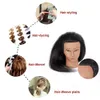 Schaufensterpuppenleiter afrikanischer Kopf mit echtem Haar Afro Professionelles Styling -Weben -Training Barber Tools Perücken Q2405101