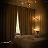 Rideau (11) Curtains personnalisés Crème épaissie Tissu de chenille en velours simple pour le salon et la chambre