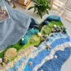 Tappeti creati creativi moquette fatti a mano fai -da -te intrecciatura intrecciata regalo blu oceano soggiorno pacchetto di divano della camera da letto