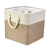 Living room basket storage laundry basket foldable linen storage basket with lining used for organizing bedroom toys 240510