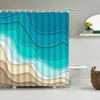 Rideaux de douche rideau de courbe de bande colorée marbre créatif géométrique moderne en tissu polyester minimaliste décoration de salle de bain