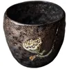 Xícaras picadas de lótus Pottery Gilt Tea Chart Set Tearware Wine Bowl para canecas de café com esmalte de ferro de cerimônia