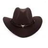 Berets Stylish Metal For Head Wide Brim Hat Western Cowboy Theme Part Dropship