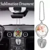 Favor para Acessórios para a festa de sublimação em branco Angel Wing colares pingentes de carro pendente de espelho retrovisor de charme pendurado ornamentos marítimos Jn10