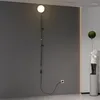 Lampa ścienna Nordic sypialnia dioda LED z przełącznikiem salonu prosta i nowoczesna bezpłatne okablowanie wtyczka el el