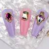 120pcsbox Heart Diamond in lega unghie RhinestoneColful Crystal Charms UV Poly Nails Gel Premere per Professionals Jewel 240426