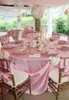 Table Cloth Round Satin Tablecloths Rose Gold Bright Silk Cover For Wedding Banquet Solid Color Birthday Decoration
