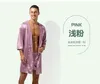 Heimkleidung Herren Herren mit Kapuze -Bademantel Shorts Set Pyjamas Nacht Robe Kleid Männlich Seiden Satin Nachthemd Kimono Nachtwäsche Haus Männer Männer