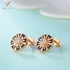 Factory Custom Womens Jewelry Fine 18k Pure Gold Amethyst Sand Natural Diamond Earrings Fashion