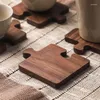 Tischmatten Schwarze Walnuss-Untersetzer Massivholz Wärmeisolierung Anti-Scald Küchenversorgungen Tee-Zeremonie-Puzzle Modell