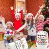 Canvas cadeau kerststoffen decoraties kersttassen met kerst candy opslag grote tas trekkoordzak voor kinderen aanwezig jn09