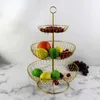 Bouteilles de rangement Style vintage 3 Tier à fruit de niveau de fruit Panier de comptoir en métal Panier noir