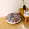 Pillow linen futon redond redonda meditação japonesa varanda janela de sacada tatami tapete piso