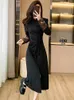 Robes décontractées 2024 Black Elegant Luxury Party Vestidos Automne Hiver Korean Vintage Hepburn Vêtements de bal Fomes Fashion Bodycon Robe Night