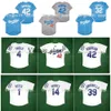 Vin Vintage Brooklyn Baseball Jersey Jackie Robinson Sandy Koufax Duke Snider Pee Wee Reese Gil Hodges Roy Campanella White Blue Taille S-xxxxl