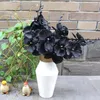 Fiori decorativi fiore artificiale nero farfalla orchidea falaenopsis di seta per il matrimonio decorazione della casa di Natale giardino finto pianta falsa