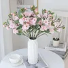 Fleurs décoratives 5 fourches 20heads grandes roses de soie artificielle pour Noël Garland Home Scrapbook Mariage Bouquet Bouquet Accessoires