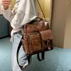 Schulbeutel Trend Frauen Rucksack PU Leder Umhängetasche Vintage große Kapazität Mochila Feminina Brown Travel Brand Daypack