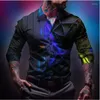 Chemises habillées pour hommes Bouton Bouteau Phoenix Flame Shirt Fashionable Casual Geometric Outdoor Party Soft and Conforty 2024 Plus Size
