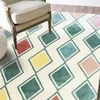 Tapijten Noordige ins groen geel geplaid tapijt woonkamer moderne zachte vloer mat donzige tapijten voor slaapkamer decor huis kind spelen spelen