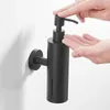 Flytande tvåldispenser 304 rostfritt stål El matt svart handflaska badrum duschgel låda schampo hållare vägg hängande