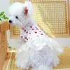 Abbigliamento per cani Modello di fragola vestito bianco vestiti per animali