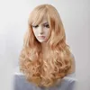Yiwu Girls Fluffy Long Curly Hair peruca capa de cabeça sintética Peruca de seda
