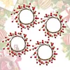 Dekorative Blumen 4pcs Weihnachtsring 8 cm künstliche Beerenhalter kleine Kranz -Serviettenringe für rustikaler Hochzeitsartikel