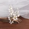 Hair Clips Jewelry Wedding Bridal Comb Pearl And Crystal Headwear With Smooth Teeth For Festival Party Head Decor