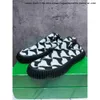 Bottegaa ayakkabıları artı boyutu yüksek kaliteli siyah ve beyaz spor düşük üst dalgalanma spor ayakkabılar erkekler örgü kauçuk dış taban dalga üçgen teknoloji örgü slip-on spor ayakkabı kutu no393