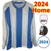 2024 DI MARIA Maillots de football à manches longues Martinez Romero de Paul Mac Allister J.Alvarez Tagliafico Home Football Shirts Shirts Uniforms