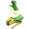 Sandals Leecabe 20cm / 8 pouces Snake Upper Fashion High Heel Platform Open Toe Boot Pole Dance