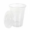 Disposable Cups Straws 360/500ml 50pcs Clear Plastic With Lids For Iced Cold Drinks Coffee Tea Smoothie Bubble Boba Milkshake Glasses