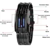 Bandes de montre pour hommes 50 mètres imperméables Lava Lava Double Row LED LED Binaire Strip électronique Mouvement électronique Reloos Masculino Q240510