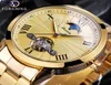 Forsining Skeleton Watches for Men Gold inossidabile cinghia in acciaio inossidabile orologio meccanico orologio di lusso moonfase di lusso tourbillon orologio S2458232
