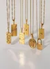 Colliers pendants 18 carats en acier inoxydable plaqué aile grecque grec collier carré shina mythe tarot Signet for women7283345