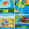 Childrens 4-in-1 tragbarer Wasserspieltisch Strandspielzeug mit 24 Sensoren Aktivität Splash Table Toys 240509