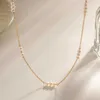 Pendant Necklaces Minar Dainty Natural Freshwater Pearl Charm Necklaces Gold PVD Plated Stainless Steel Choker Necklace Women Wedding Jewelry