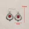 Boucles d'oreilles en peluche couleur ethnique Couleur rond Round Red Red Vintage Metal Geométrie Scarping Heart Modem For Women Jewelry