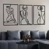 Decorative Figurines 3 Pieces Set Female Body Abstract Design Metal Iron Art Wall Hanging In Nordic Style For Home Living Room Bedroom