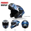 Caschi motociclisti Full Face Fip Up Helmet per Moto Pilot Men Women Cafe Racer Flip-up Motocross Motocross Dot dot approvato