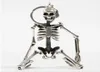 Faltbare Skelett -Anhänger -Schlüsselkette für Männer Frauen Antiquitäten Silber Farbe Metalllegierung Schädel Schädel Beutel Key Ring Car Schlüsselring 7842216