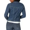 Womens Casual Denim Jacket Western Basic Lapel Button Up Long Sleeve Trucker Jean Biker Coat Tops 240423