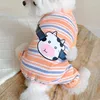 Pijamas de macacão de vaca listrada para cães para cães pequenos de cães de algodão macacão macacão xs xxl stracksupos verdes laranja yorkie chihuahua gato