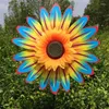 Gartendekorationen Sonnenblumenwindmühle rotierender Windspinner Pfahl stehende Rasenblumen Pinwheel Outdoor Party Yard Picknickdekoration