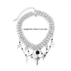 Ketten Multi -Layer -Ketten -Designs Choker Gothic Halskette Einstellbare Länge Quasten Anhänger Täglicher Verschleiß Großhandel