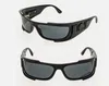 Sommar unisex designer solglasögon sköld svart smal wrap rektangelform 4446 solglasögon för man och kvinna