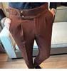 Herrenhosen Spring Pantalones hohe Taille Waffel Business Casual Anzug für Männer Kleidung schlanke formale Verschleißhose Y2K Koreanisch