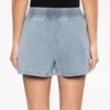 Dames shorts 2024 zomer in pure katoenen denim vintage gewassen diamant verfraaide elastische taille jeans korte broek